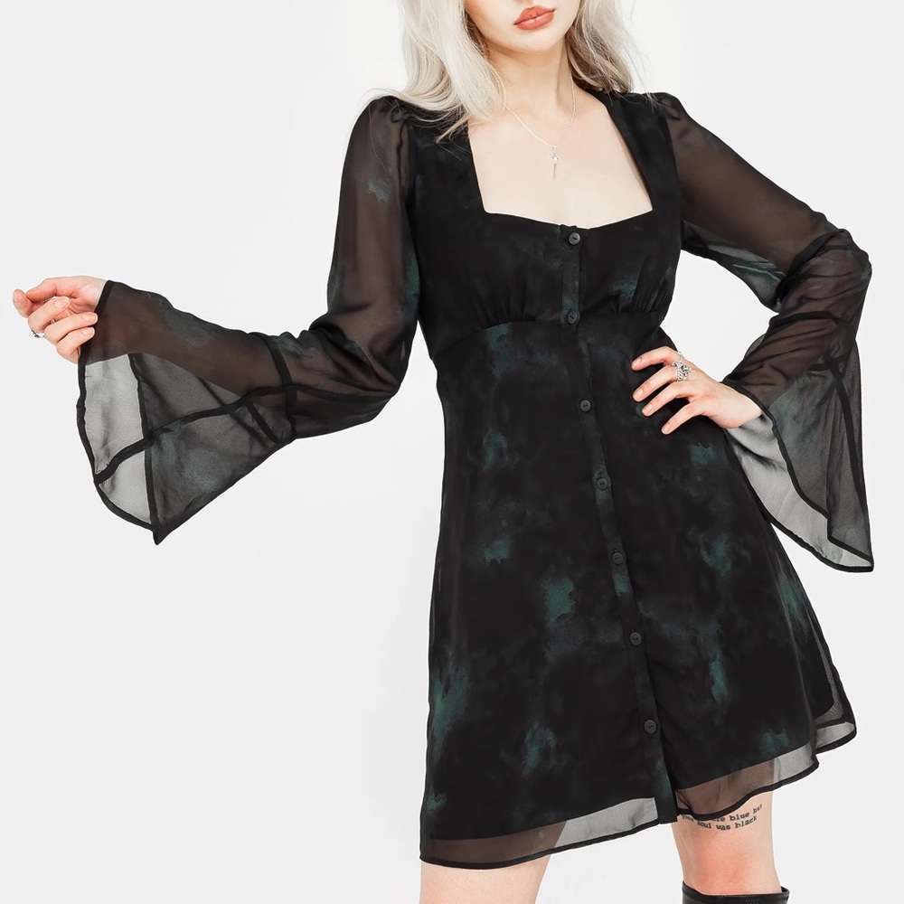 Disturbia Lichen bell sleeve dress